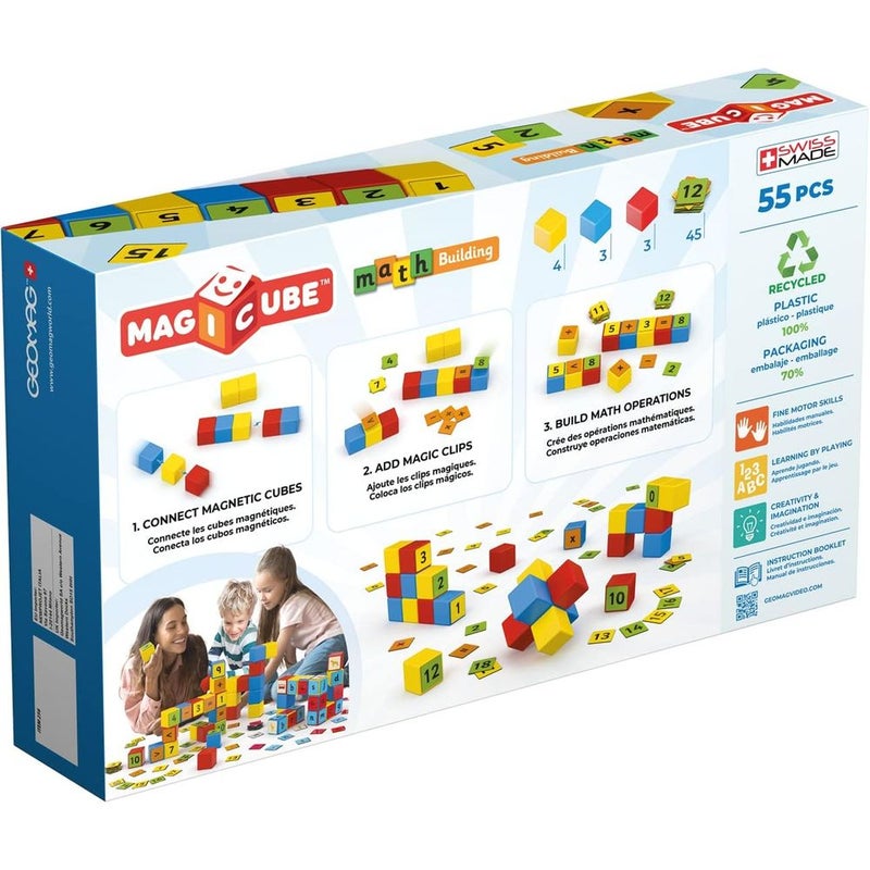 Geomag - Educational Magicube Math Building 45 Magic Clips and 10 Magnetic Cubes- 256 - Image 4